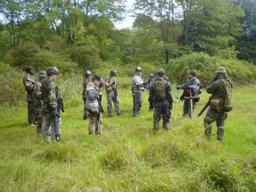 A small airsoft skirmish, featuring  king of the field style of play