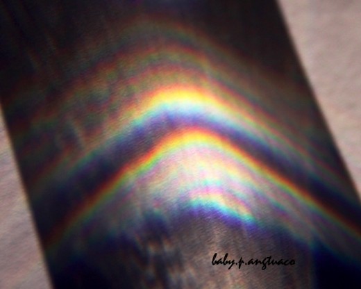 Rainbow from glass of water