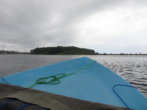 Taking a boat ride to the nearby island