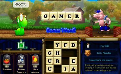 Screenshot of Bookworm Adventures game.