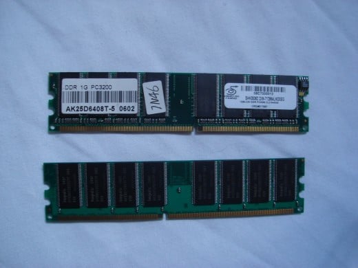 Two 1GB sticks of RAM