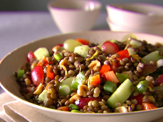 Summer vegetable lentils salad