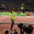 Bolt celebrates his victory and world record after the 100 m race in the Beijing National Stadium Bolt celebrates his victory and world record after the 100 m race in the Beijing National Stadium