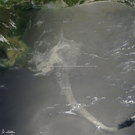 Drilling and Oil Companies in the Gulf of Mexico. Gulf of Mexico May 19 from NASA