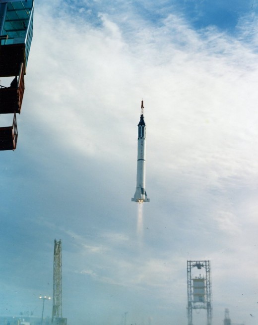 An alternate view of Grissom's launch. Photo courtesy of NASA.