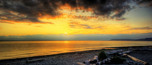 Beautiful beach sunset picture