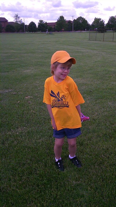 Morgan in her T-ball uniform this week.