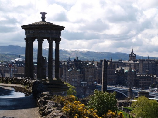 A beautiful view of the city from the top of Calton Hill.