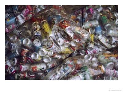 In addition to plastic and glass, there are aluminum pop and beer tins that many people collect for a refund.