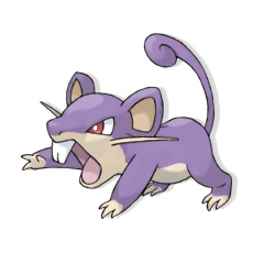 Rattata is a small purple rat pokemon.