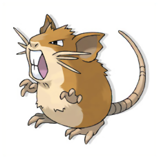 Raticate is the evolved form of Rattata.