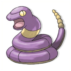 Ekans is a little purple snake pokemon.