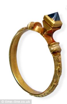 1000 year old gold and black diamond ring