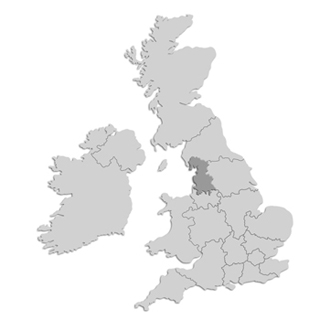 UK map. The dark area is Cumbria