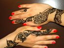 Image 1: Black Henna Design on Hands