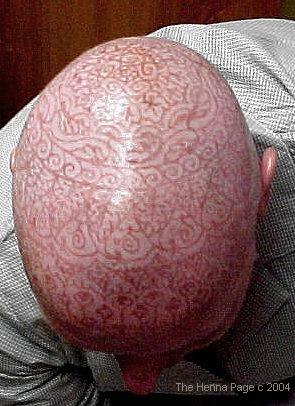 Henna Art on a Bald Head