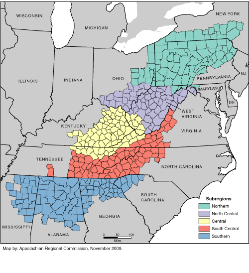 Map of Appalachia (ARC.gov)
