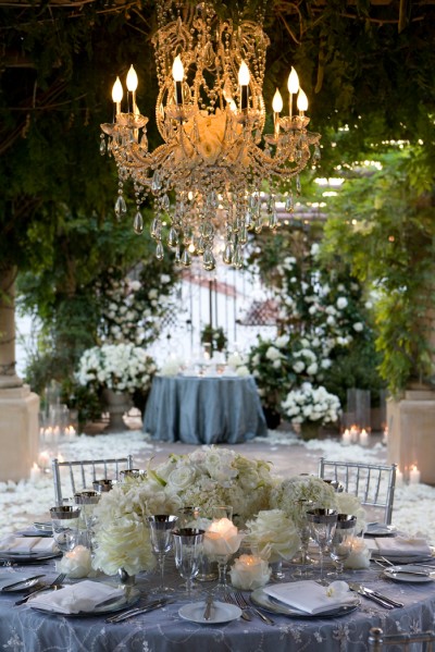 Add elegance to any reception site with chandeliers.