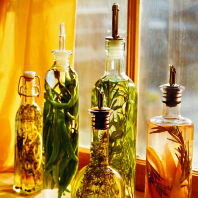 Herb flavored vinegars