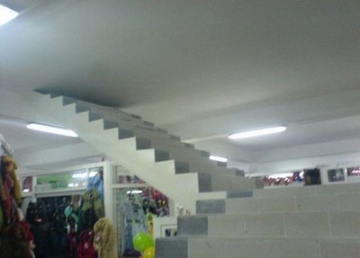 This is another funny image of what seems to be either a bad, incomplete, or poorly planned construction job. In any case this angular stairwell does not go to heaven. It simply doesn't go anywhere. 