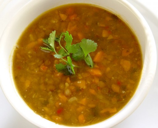  vegetable and lentil soup
