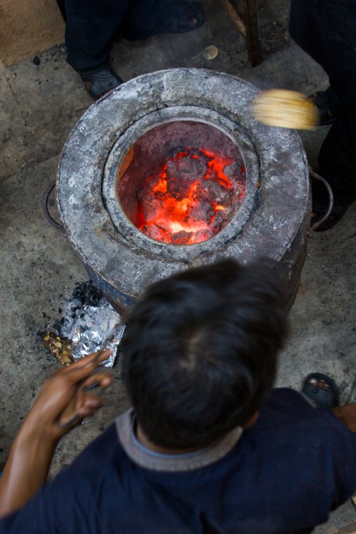 Tandoori Oven with live coals at the bottom