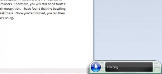 The software resides in a small window that is open at the bottom of the screen.