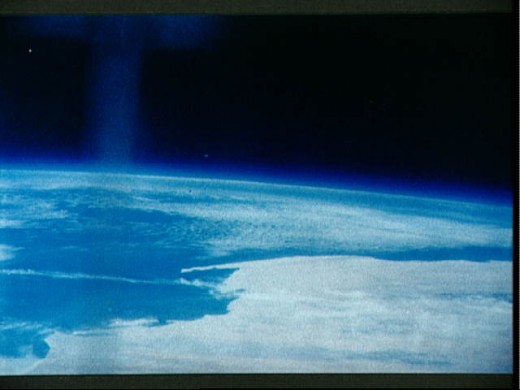 Photo of earth taken from orbit by Scott Carpenter. Photo courtesy of NASA.