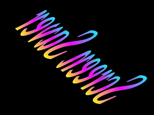 A screen saver as viewed from behind the monitor