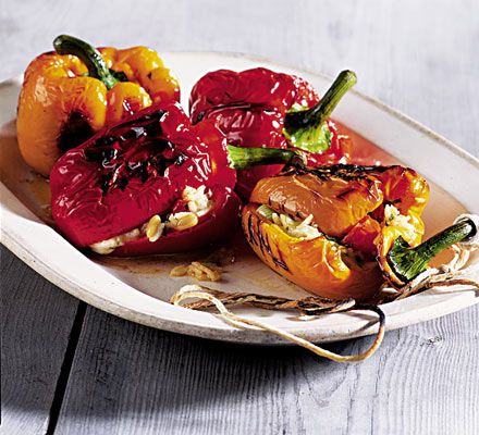 Delicious grilled stuffed peppers. (Photo from www.bbcgoodfood.com) Delicious grilled stuffed peppers. (Photo from www.bbcgoodfood.com)