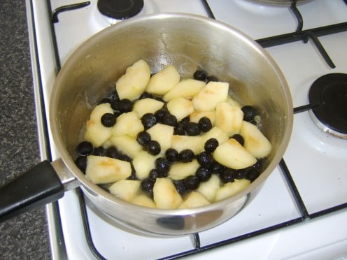 Apples and Blueberries Stewing