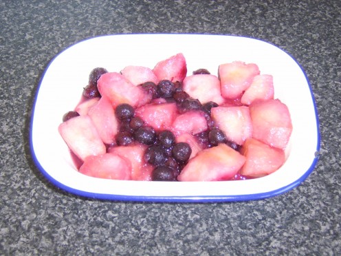 Stewed Apples and Blueberries