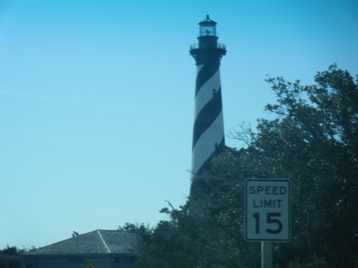 The present day lighthouse on Hatteras Island today. 