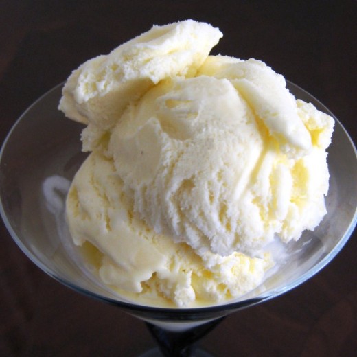 Vanilla flavored homemade ice cream