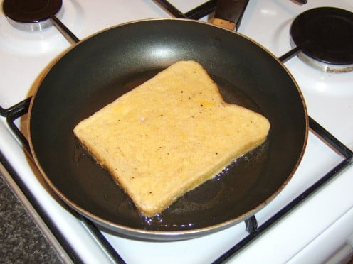 Frying the Egg-Soaked Bread