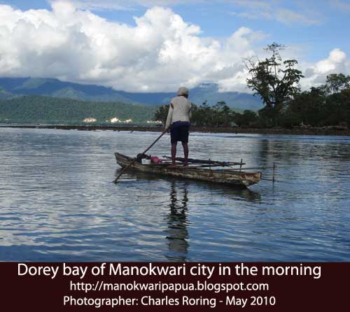 Dorey bay of Manokwari city in the morning