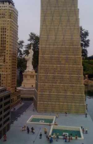 Okay, I should have take a better picture of this Lego model of Freedom Tower. 