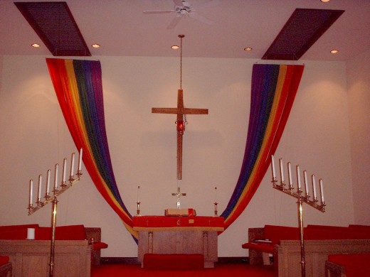 This is the same sanctuary where I took the pictures that showed ghostly "orbs" - probably lens flares - shown further below.