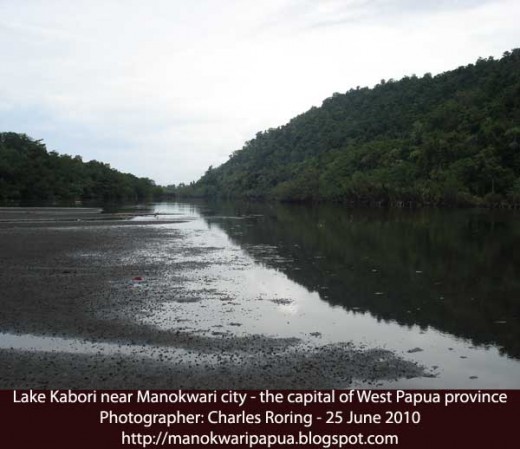 Lake Kabori near Manokwari city of West Papua Province, the Republic of Indonesia
