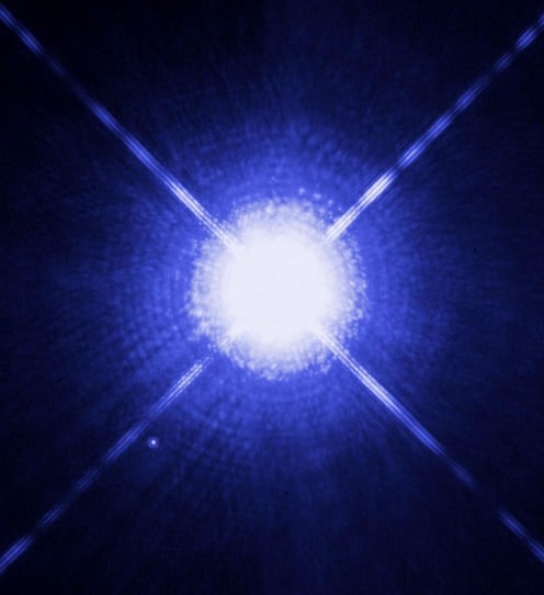 The Star Sirius A and its faint white dwarf companion, Sirius B