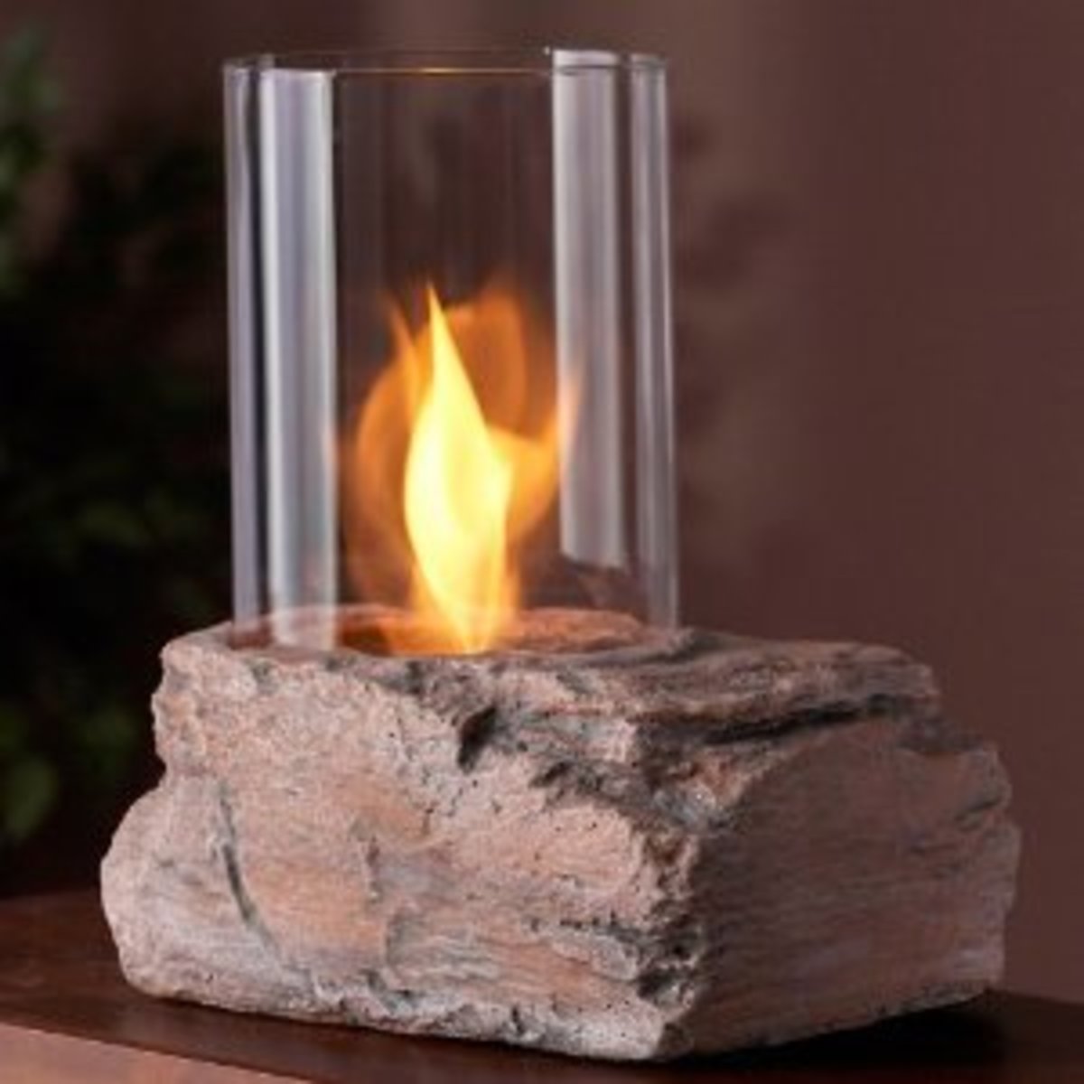 A gel fuel personal outdoor fireplace.