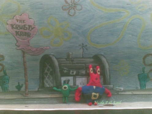 Plankton & Mr Krabs Clay Models