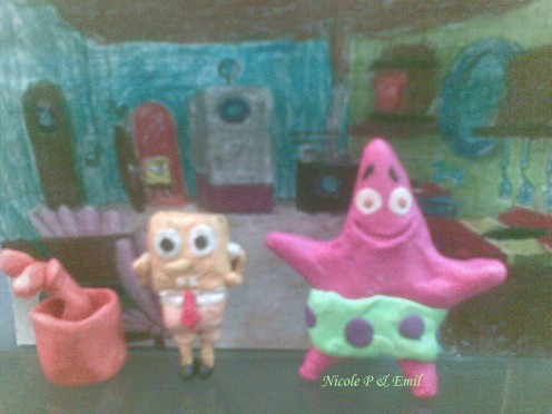 Patrick and Spongebob Clay Models