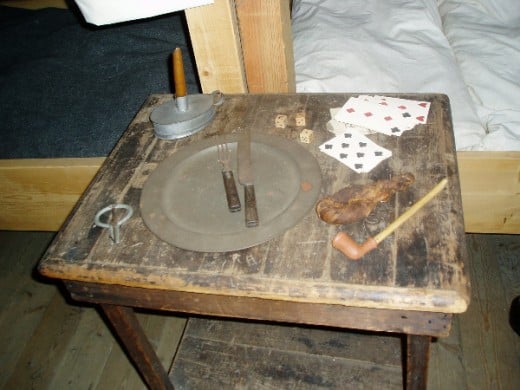 A dining table with a soldier's items.  Photo by Gerber Ink.