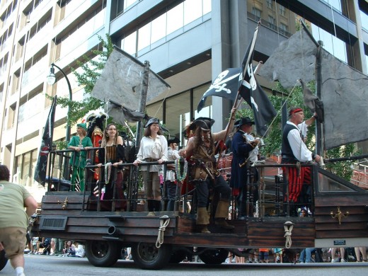 Pirate ship in the Dragon Con parade