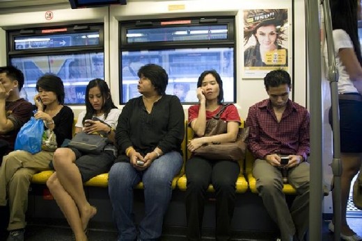 It's a sad thing, but this kind of image is one we're having to get used to with people all on their mobiles every spare minute they get