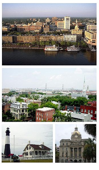 The different views of the picturesque historical area of Savannah, Georgia. Public domain (wikipedia.org)