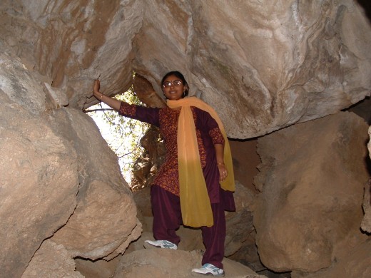 Exploring in the cave garden