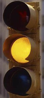 Agh, yellow!  I think I can make it... WAIT NO (slams brakes).