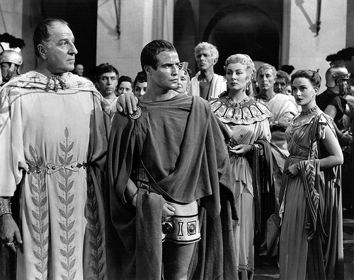In Julius Caesar, with Marlon Brando and Greer Garson